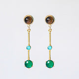 Emerald & Aqua Chalcedony Earrings